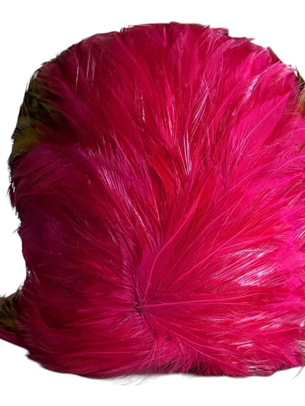 1960’s Vintage Christian Dior Paris-New York Fuchsia & Olive Feather Hat